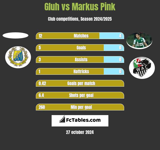 Gluh vs Markus Pink h2h player stats