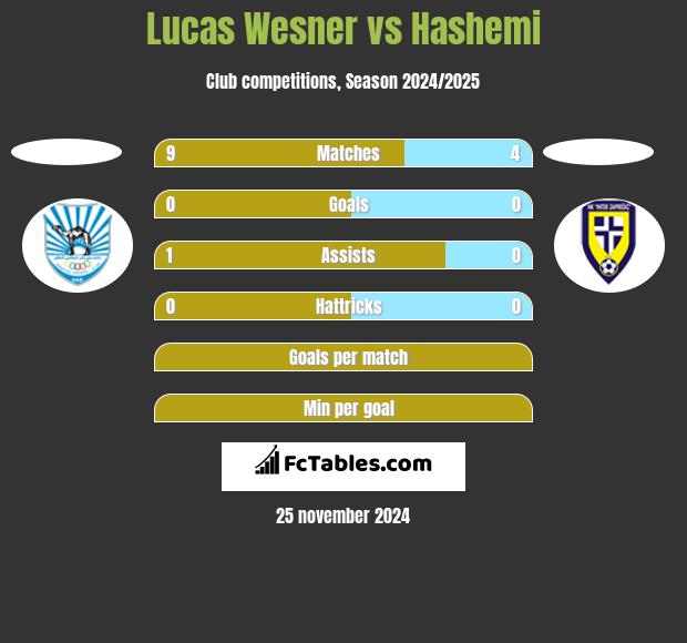 Lucas Wesner vs Hashemi h2h player stats