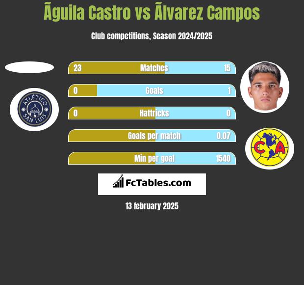 Ãguila Castro vs Ãlvarez Campos h2h player stats