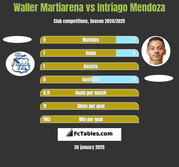 Waller Martiarena vs Intriago Mendoza h2h player stats