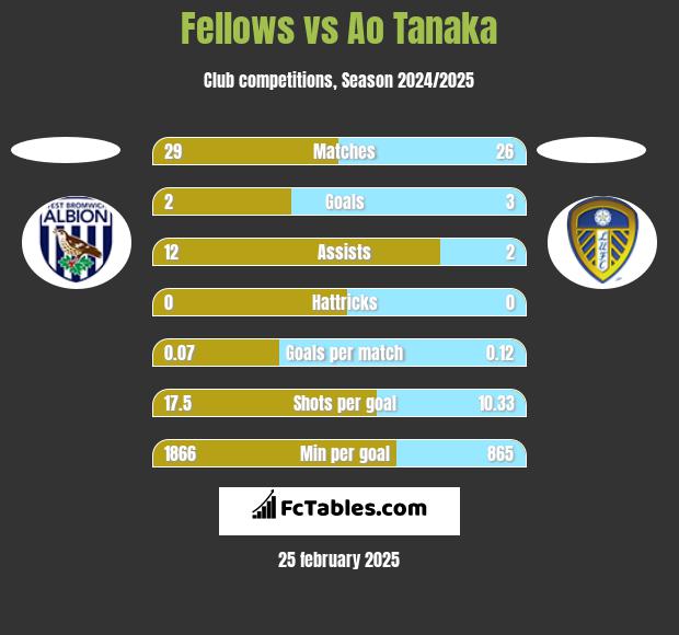 Fellows vs Ao Tanaka h2h player stats