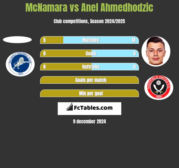 McNamara vs Anel Ahmedhodzic h2h player stats