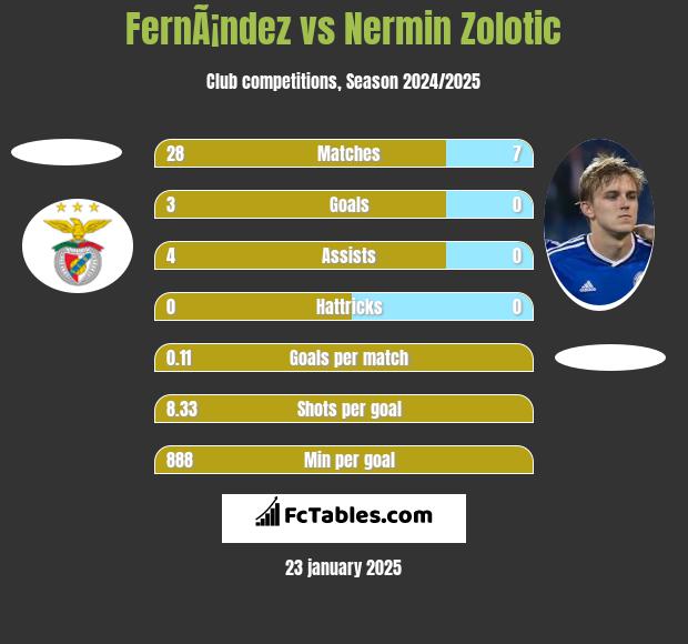 FernÃ¡ndez vs Nermin Zolotic h2h player stats