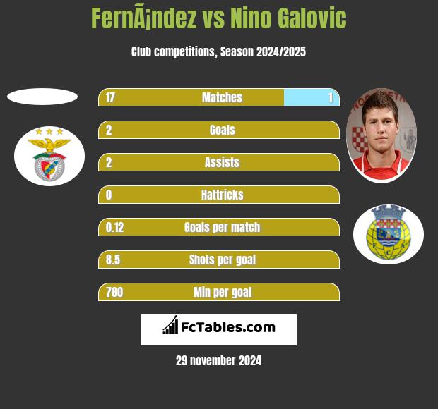 FernÃ¡ndez vs Nino Galovic h2h player stats