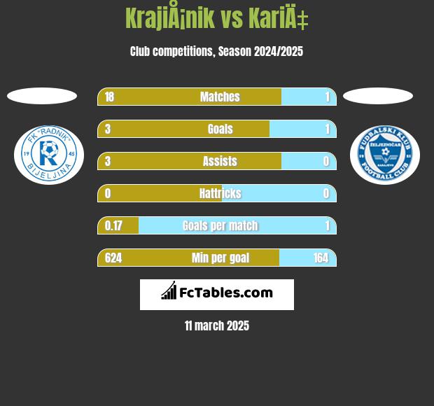 KrajiÅ¡nik vs KariÄ‡ h2h player stats