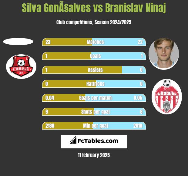 Silva GonÃ§alves vs Branislav Ninaj h2h player stats