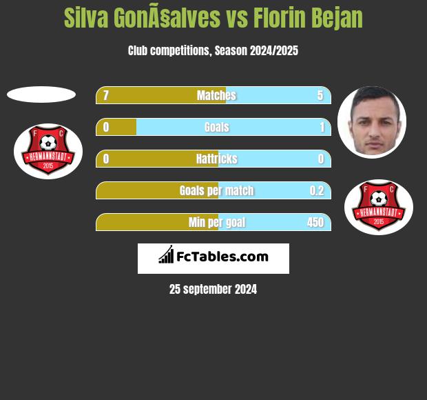 Silva GonÃ§alves vs Florin Bejan h2h player stats