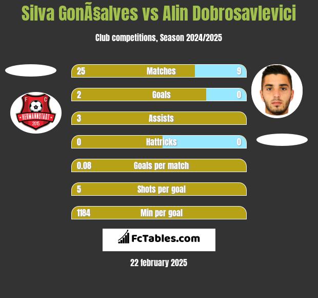 Silva GonÃ§alves vs Alin Dobrosavlevici h2h player stats