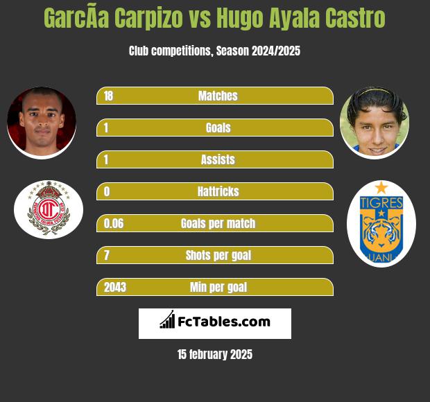 GarcÃ­a Carpizo vs Hugo Ayala Castro h2h player stats