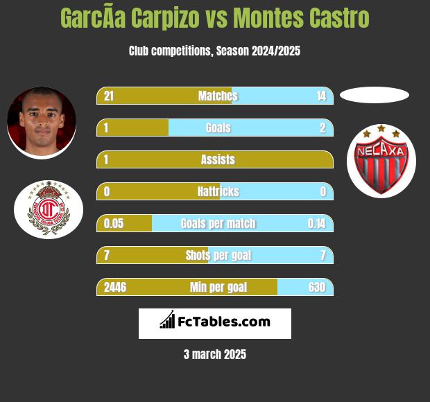 GarcÃ­a Carpizo vs Montes Castro h2h player stats