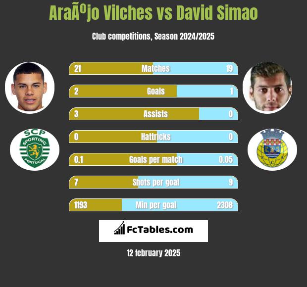 AraÃºjo Vilches vs David Simao h2h player stats