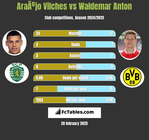 AraÃºjo Vilches vs Waldemar Anton h2h player stats