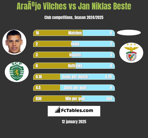 AraÃºjo Vilches vs Jan Niklas Beste h2h player stats