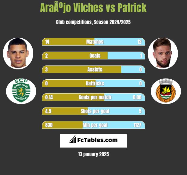 AraÃºjo Vilches vs Patrick h2h player stats