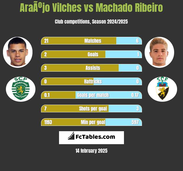 AraÃºjo Vilches vs Machado Ribeiro h2h player stats