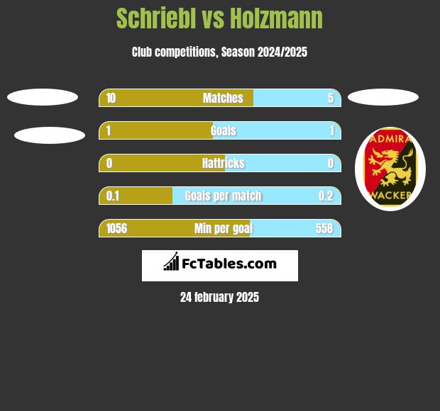 Schriebl vs Holzmann h2h player stats