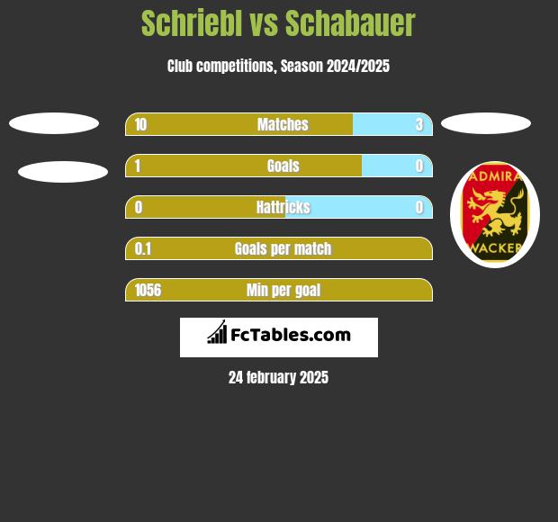 Schriebl vs Schabauer h2h player stats