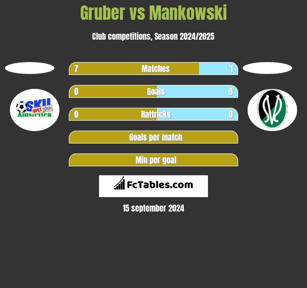 Gruber vs Mankowski h2h player stats