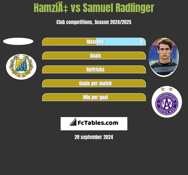 HamziÄ‡ vs Samuel Radlinger h2h player stats