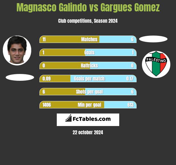 Magnasco Galindo vs Gargues Gomez h2h player stats