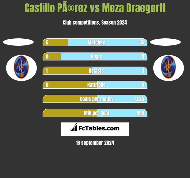 Castillo PÃ©rez vs Meza Draegertt h2h player stats