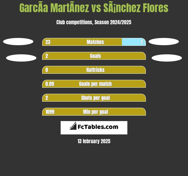 GarcÃ­a MartÃ­nez vs SÃ¡nchez Flores h2h player stats