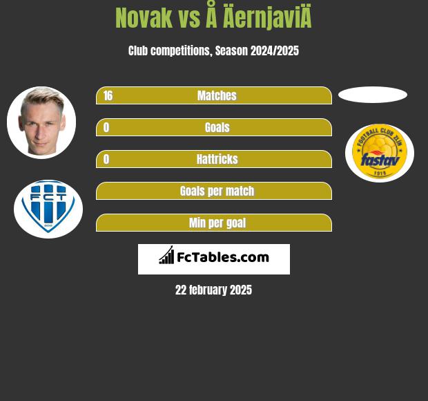 Novak vs Å ÄernjaviÄ h2h player stats