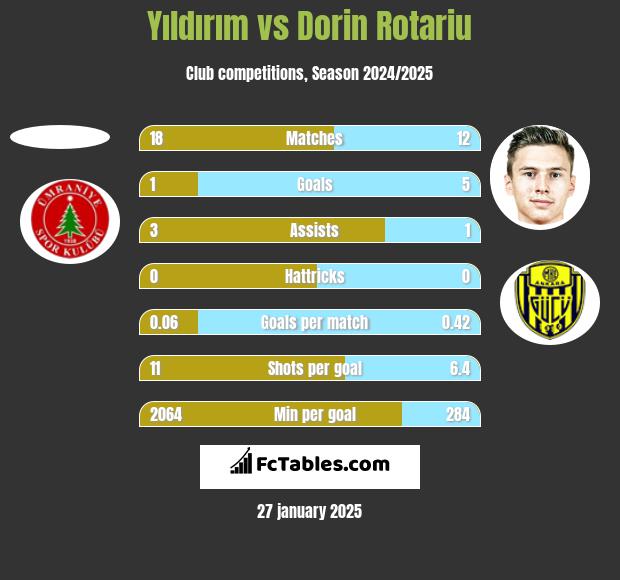 Yıldırım vs Dorin Rotariu h2h player stats