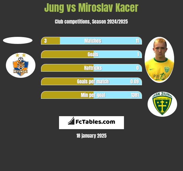 Jung vs Miroslav Kacer h2h player stats