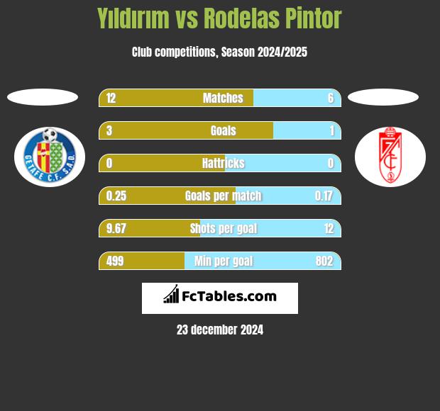 Yıldırım vs Rodelas Pintor h2h player stats