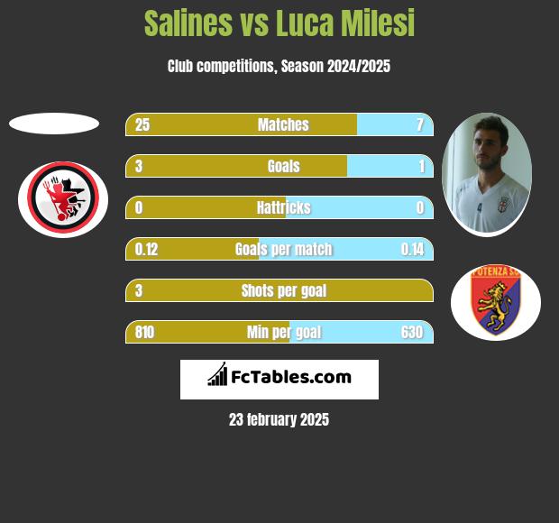 Salines vs Luca Milesi h2h player stats