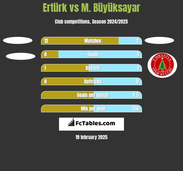 Ertürk vs M. Büyüksayar h2h player stats