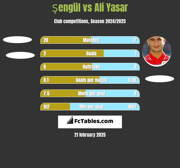 Şengül vs Ali Yasar h2h player stats