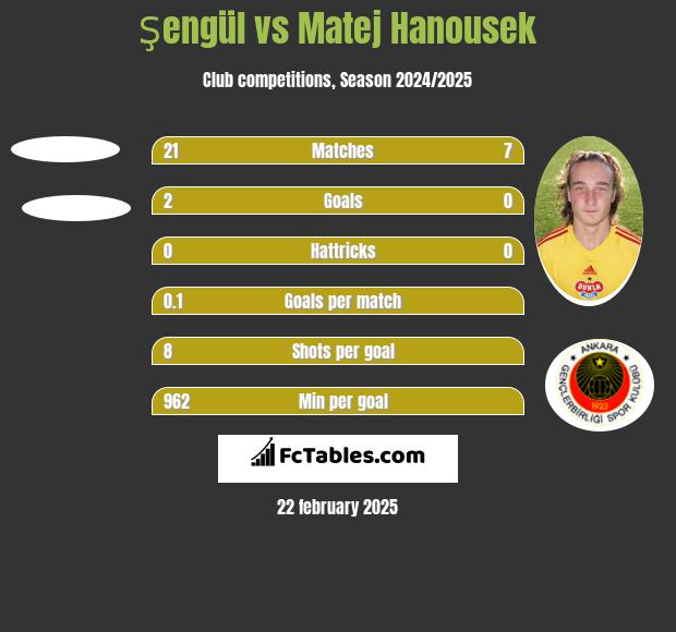 Şengül vs Matej Hanousek h2h player stats