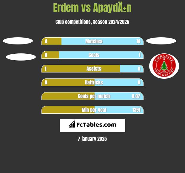 Erdem vs ApaydÄ±n h2h player stats