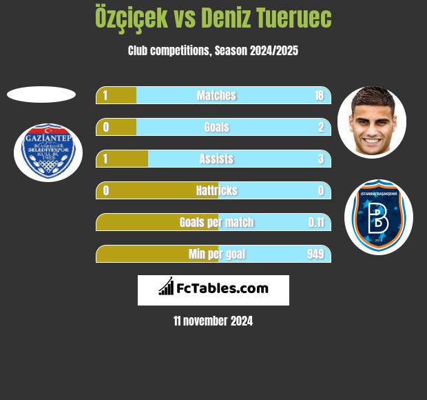 Özçiçek vs Deniz Tueruec h2h player stats