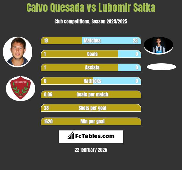 Calvo Quesada vs Lubomir Satka h2h player stats