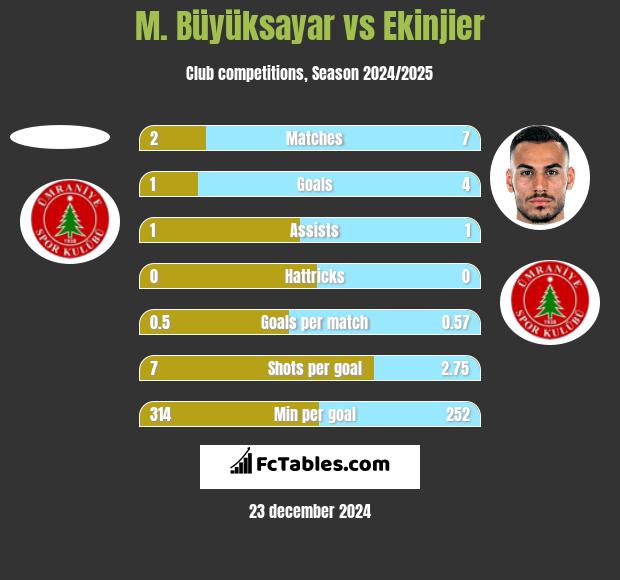 M. Büyüksayar vs Ekinjier h2h player stats