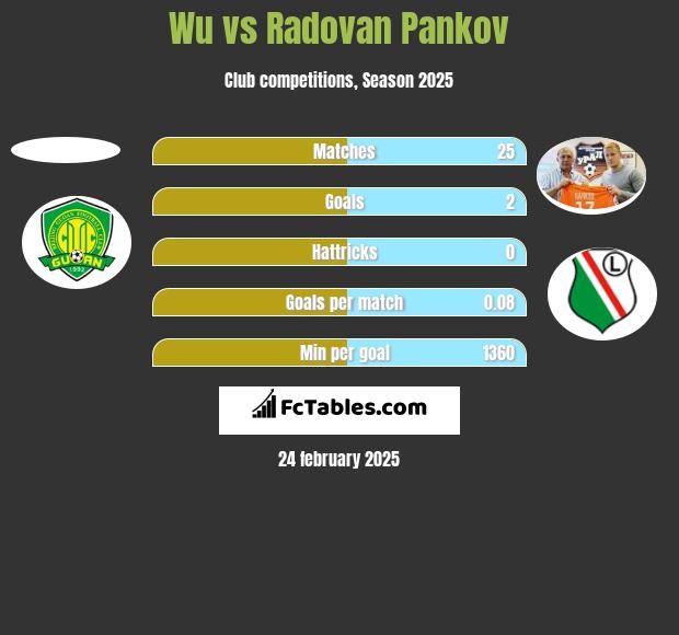 Wu vs Radovan Pankov h2h player stats