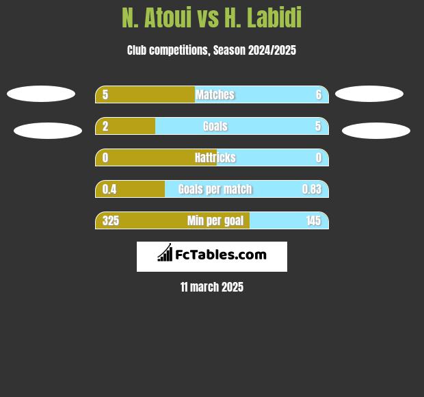 N. Atoui vs H. Labidi h2h player stats