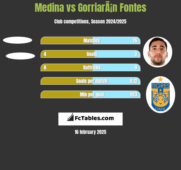 Medina vs GorriarÃ¡n Fontes h2h player stats