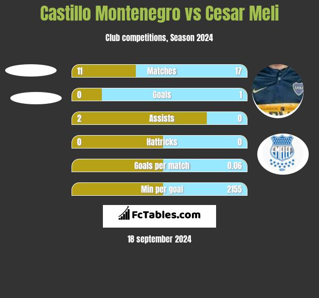 Castillo Montenegro vs Cesar Meli h2h player stats