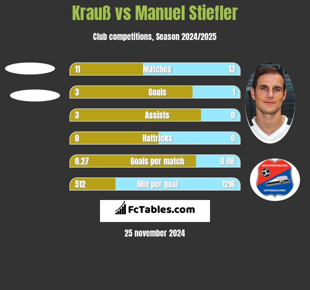 Krauß vs Manuel Stiefler h2h player stats