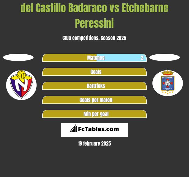 del Castillo Badaraco vs Etchebarne Peressini h2h player stats