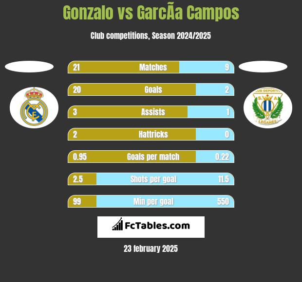 Gonzalo vs GarcÃ­a Campos h2h player stats