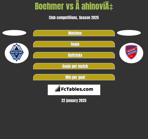 Boehmer vs Å ahinoviÄ‡ h2h player stats