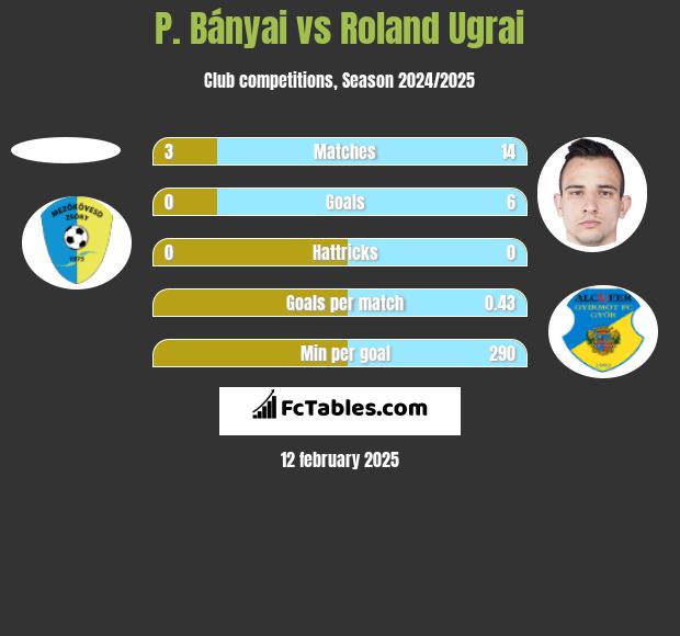 P. Bányai vs Roland Ugrai h2h player stats