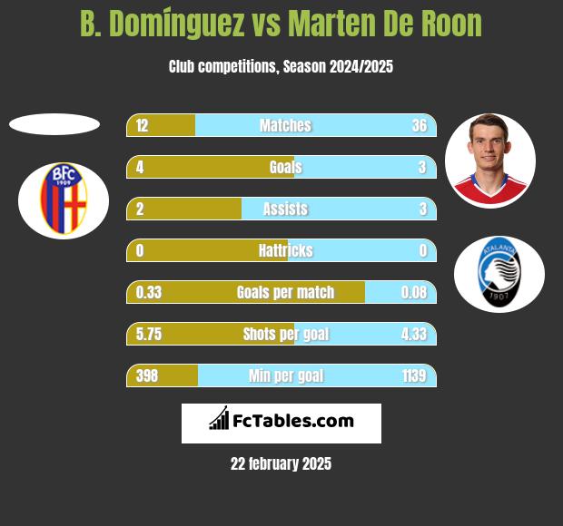 B. Domínguez vs Marten De Roon h2h player stats