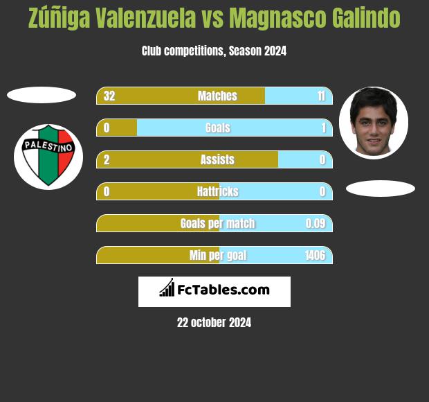 Zúñiga Valenzuela vs Magnasco Galindo h2h player stats