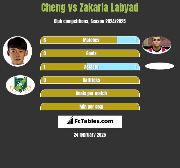 Cheng vs Zakaria Labyad h2h player stats